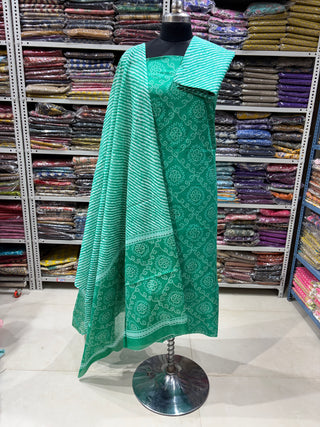 Handblock Cotton Suit Material with Cotton Dupatta