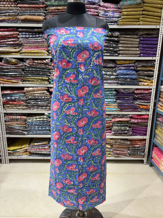 Cotton Handblock Office Wear Suit fabric with Kota Doria Dupatta