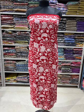 Cotton Handblock Office Wear Suit fabric with Kota Doria Dupatta