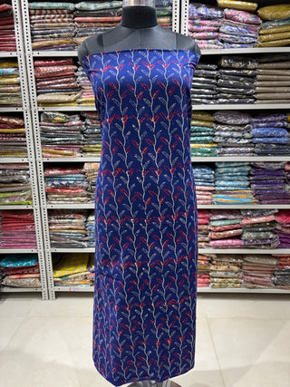 Ajrakh Cotton Handblock Office Wear Suit fabric with Kota Doria Dupatta