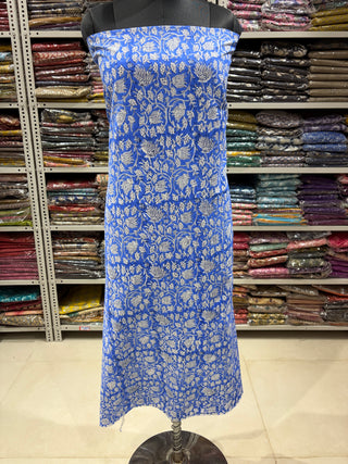 Cotton Handblock Office Wear Suit fabric with Kota Doria Dupatta