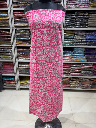 Cotton Handblock Office Wear Suit fabric with Kota Doria Dupatta