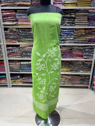 Handloom Cotton Needle Jamdani Top With Dupatta Set (Suit Fabric #2377) Cotton Dupatta