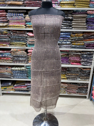Hand block kota doria suit set for office wear (with extra lining included)