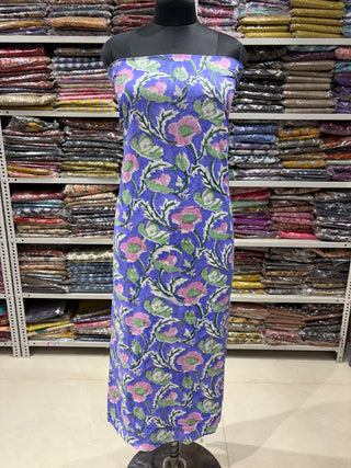 Sanganeri Print Cotton Handblock Office Wear Suit fabric with  Sanganeri Kota Doria Dupatta