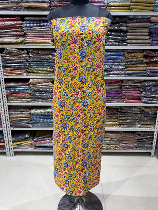 Sanganeri Print Cotton Handblock Office Wear Suit fabric with  Sanganeri Kota Doria Dupatta