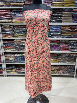 Sanganeri Print Cotton Handblock Office Wear Suit fabric with  Sanganeri Kota Doria Dupatta