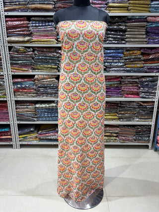 Sanganeri Print Cotton Handblock Office Wear Suit fabric with  Sanganeri Kota Doria Dupatta