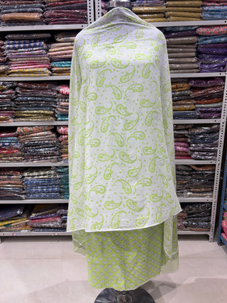 Handblock Cotton Suit Material with Cotton Dupatta