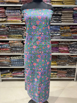 Handblock Cotton Suit Material with Cotton Dupatta