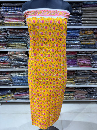Handblock Cotton Suit Material with Cotton Dupatta