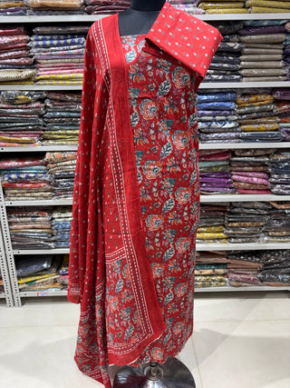 Handblock Cotton Suit Material with Cotton Dupatta