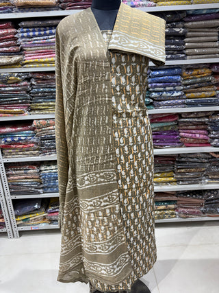 Handblock Cotton Suit Material with Cotton Dupatta