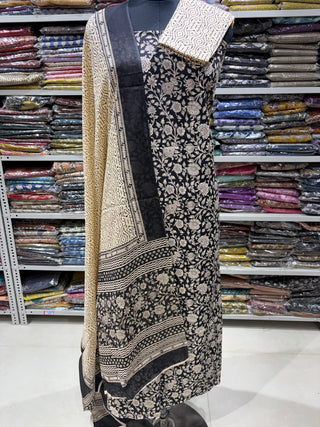 Handblock Cotton Suit Material with Cotton Dupatta