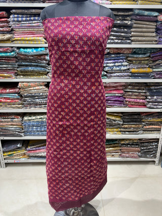 Hand block kota doria suit set for office wear (with extra lining included)