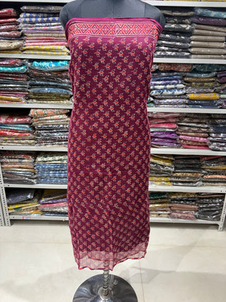 Hand block kota doria suit set for office wear (with extra lining included)