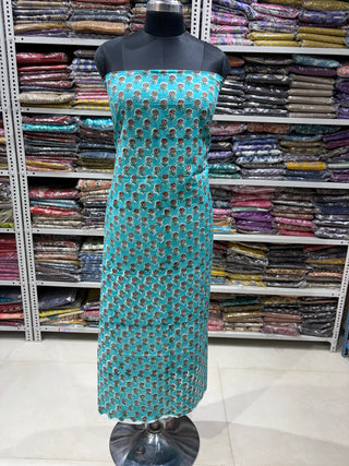 Handblock Cotton Office Wear Suit fabric with Kota Doria Dupatta (#2395)