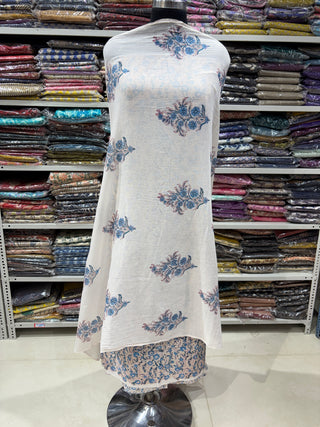 Handblock Cotton Suit Material with Cotton Dupatta