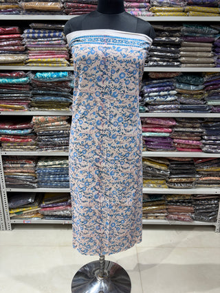 Handblock Cotton Suit Material with Cotton Dupatta