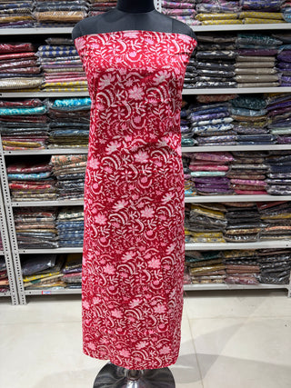Handblock Cotton Suit Material with Cotton Dupatta