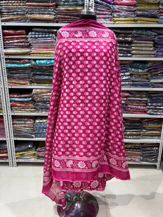 Handblock Cotton Suit Material with Cotton Dupatta