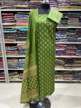 Handblock Cotton Suit Material with Cotton Dupatta