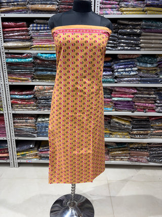 Handblock Cotton Suit Material with Cotton Dupatta