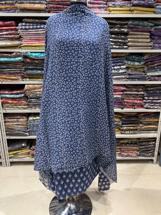 Handblock Cotton Suit Material with Cotton Dupatta