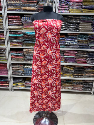 Handblock Cotton Suit Material with Cotton Dupatta