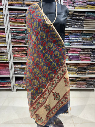 Kota Doria Dupatta with  Sanganeri print