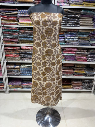 Vanaspati Ajrakh Handblock Maheshwari Suit Material with Maheshwari Dupatta(Lining Included)