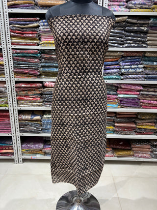 Handblock Maheshwari Suit Material with Maheshwari Dupatta(Lining Included)