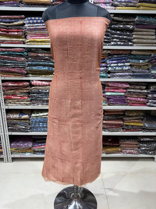Handblock Maheshwari Suit Material with Maheshwari Dupatta(Lining Included)
