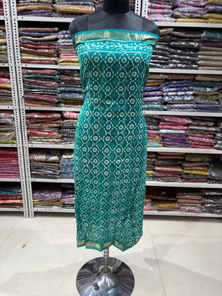 Handblock Maheshwari Suit Material with Maheshwari Dupatta(Lining Included)