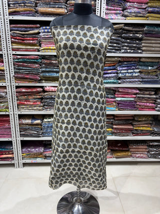 Vanaspati Ajrakh Handblock Maheshwari Suit Material with Maheshwari Dupatta(Lining Included)