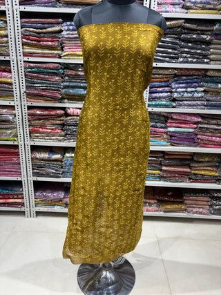 Handblock Maheshwari Suit Material with Maheshwari Dupatta(Lining Included)