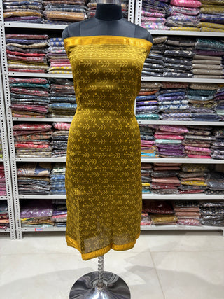 Handblock Maheshwari Suit Material with Maheshwari Dupatta(Lining Included)