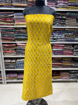 Handblock Maheshwari Suit Material with Maheshwari Dupatta(Lining Included)