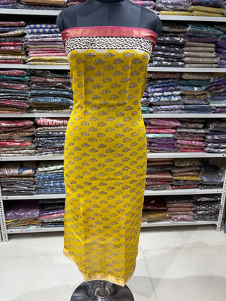 Handblock Maheshwari Suit Material with Maheshwari Dupatta(Lining Included)