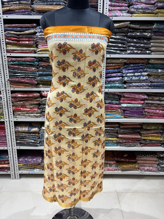 Handblock Maheshwari Suit Material with Maheshwari Dupatta(Lining Included)