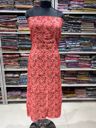 Handblock Maheshwari Suit Material with Maheshwari Dupatta(Lining Included)