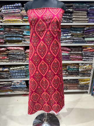 Cotton Handblock Office Wear Suit fabric with Kota Doria Dupatta (#2439)