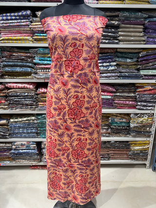 Cotton Handblock Office Wear Suit fabric with Kota Doria Dupatta (Suit Fabric #2447)