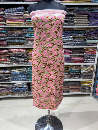 Handblock Cotton Office Wear Suit fabric with Kota Doria Dupatta  (Suit Fabric #2449)