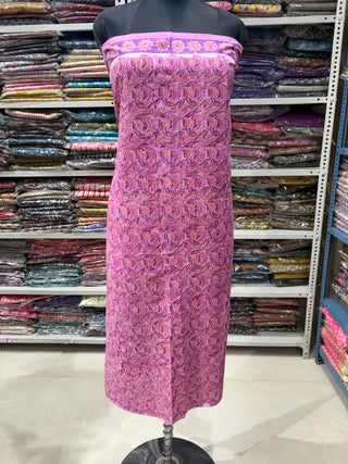 Cotton Handblock Office Wear Suit fabric with Kota Doria Dupatta