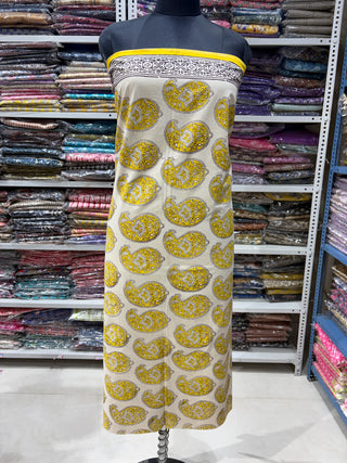 Cotton Handblock Office Wear Suit fabric with Kota Doria Dupatta