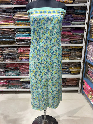 Cotton Handblock Office Wear Suit fabric with Kota Doria Dupatta