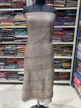 Handblock Chanderi Suit Material with Chanderi Dupatta(Lining Included)