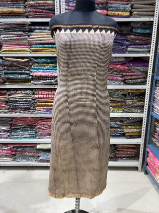 Handblock Chanderi Suit Material with Chanderi Dupatta(Lining Included)