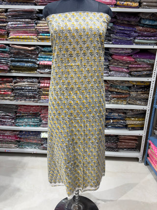 Cotton Handblock Office Wear Suit fabric with Kota doria Dupatta